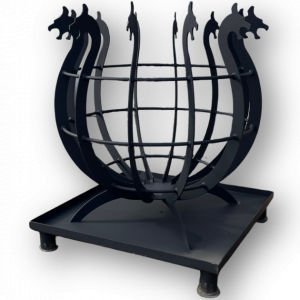 Quemador para leña en hierro con base en metal