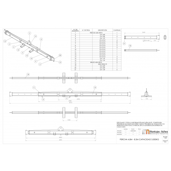 Percha izaje cap. 3ton. - Imagen 7